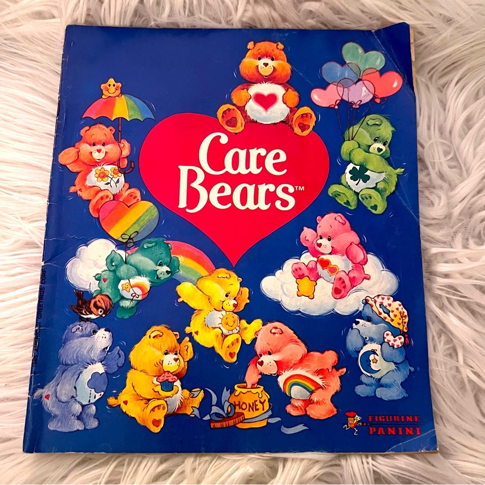 Vintage 1985 Panini Care Bears Sticker Album Book Partially Complete